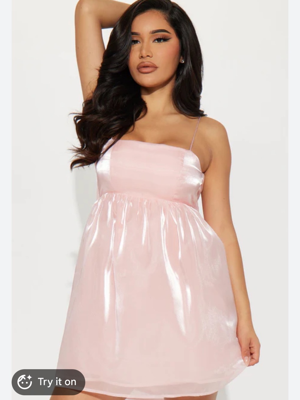 Fashion nova Women’s Size XL NWTS Pink Mia Mini Dress Blush Tulle